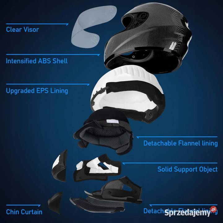 Favoto Kask motocyklowy integralny dorosłych XL Myszyniec