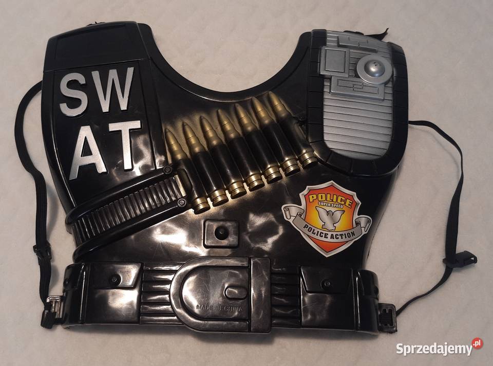 Kamizelka Policja SWAT czarna 31 x 27 Zabawka Czeladź