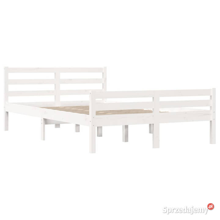 Rama łóżka biała lite drewno podwójna 135x190 mazowieckie
