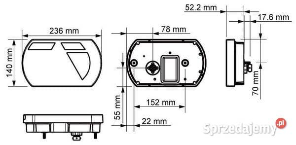 Lampa tylna zespolona LED prawa SMART 12V Kamionna