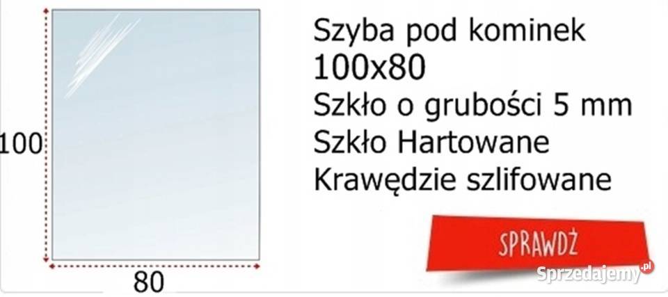 SZYBA HARTOWANA PODSTAWA POD PIEC KOMINEK 80X60 Skawina