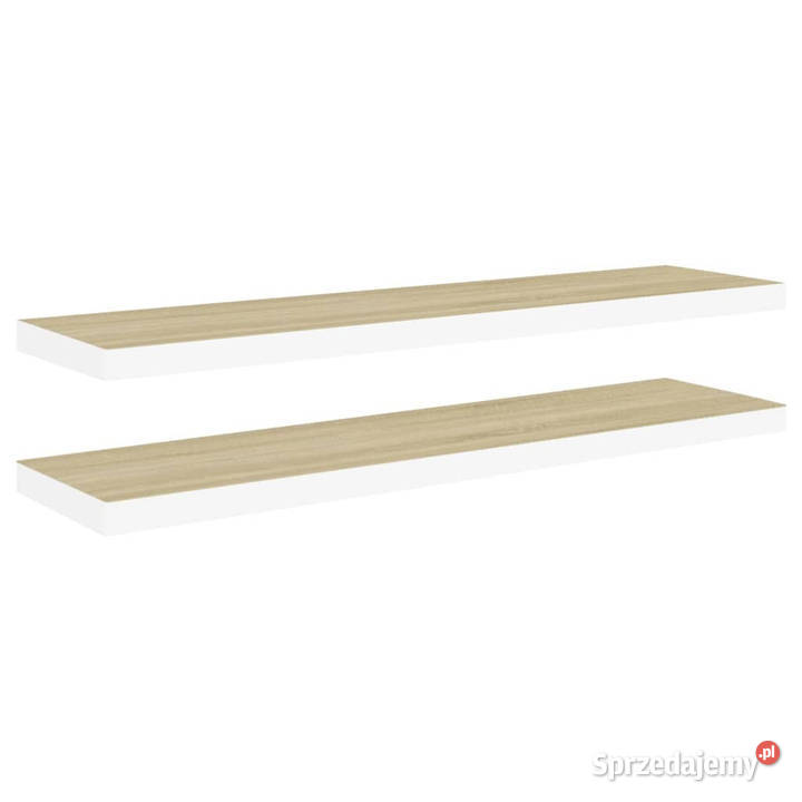 Półki ścienne 2 dębowobiałe 120 x 235 x 38 MDF Warszawa