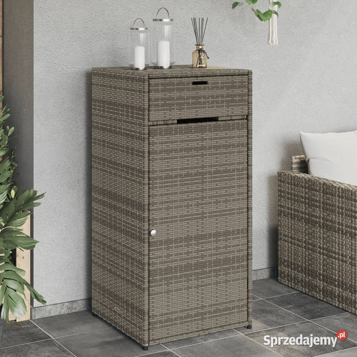 Szafka ogrodowa szara 55x55x111 cmpolirattan Ogród mazowieckie Warszawa sprzedam