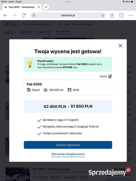 Fiat 500X 16 MJET 120KM Głogów