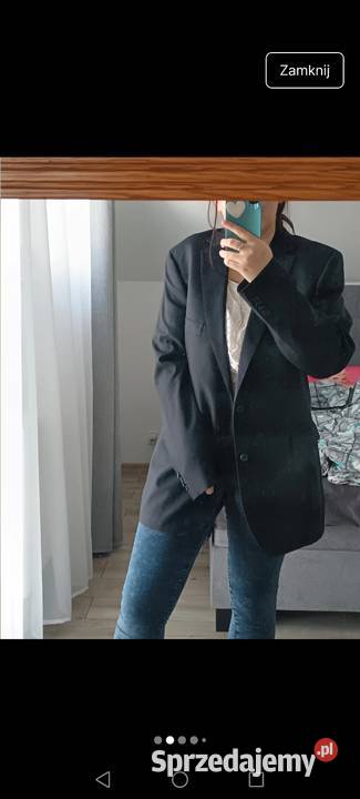 Marynarka czarna oversize o męskim kroju