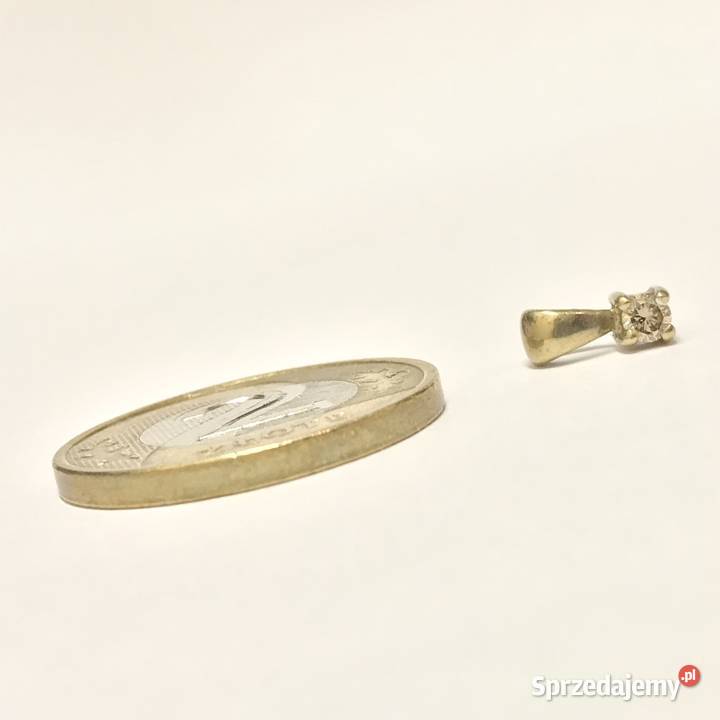 Złoty WISIOREK z DIAMENTEM 01ct zawieszka 333 8K Warszawa sprzedam