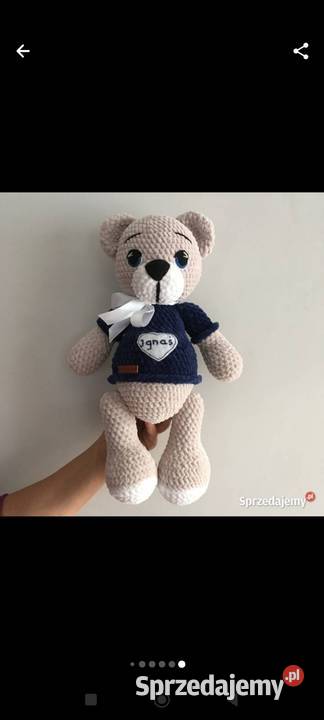 Miś na szydełku maskotka handmade śląskie Ruda Śląska