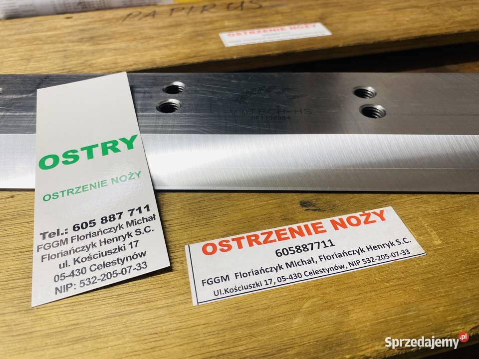 Ostrzenie noży przemysłowych gilotyna rębak Celestynów