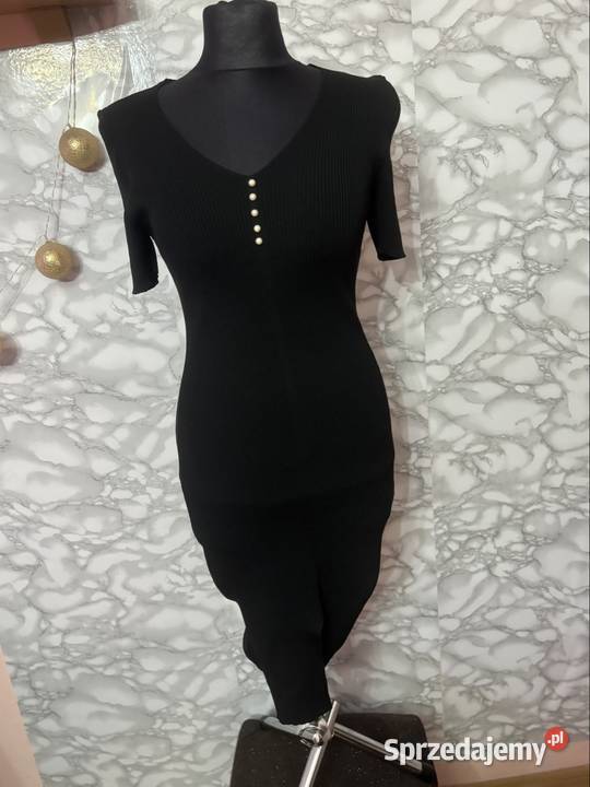 Czarna sukienka prążek biust 90100 uniwersalna mazowieckie Płock