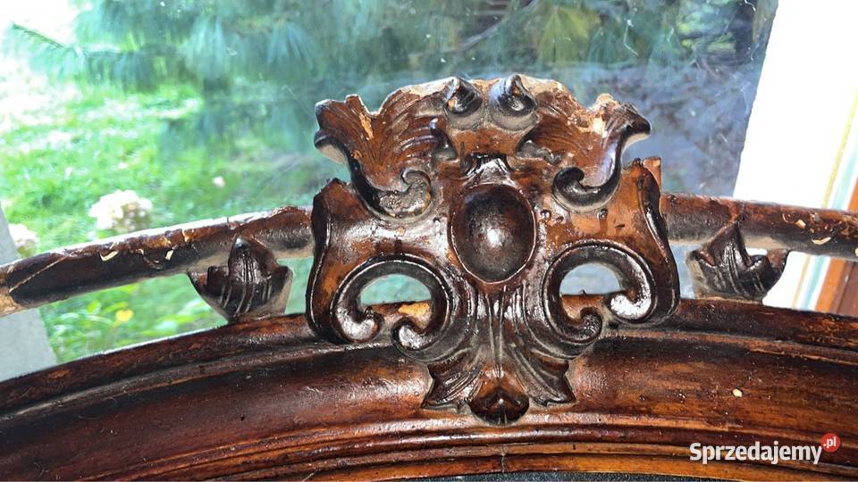 Duże dębowe lustro Antyk Drewniana rama Do Porcelana i szkło
