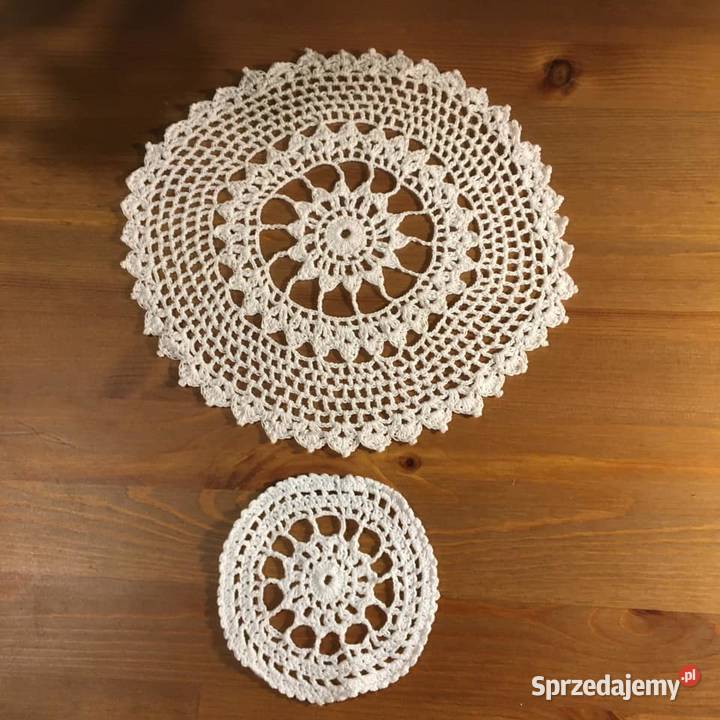 Serwetki szydełkowe rekodzieło 100 bawełna Warszawa