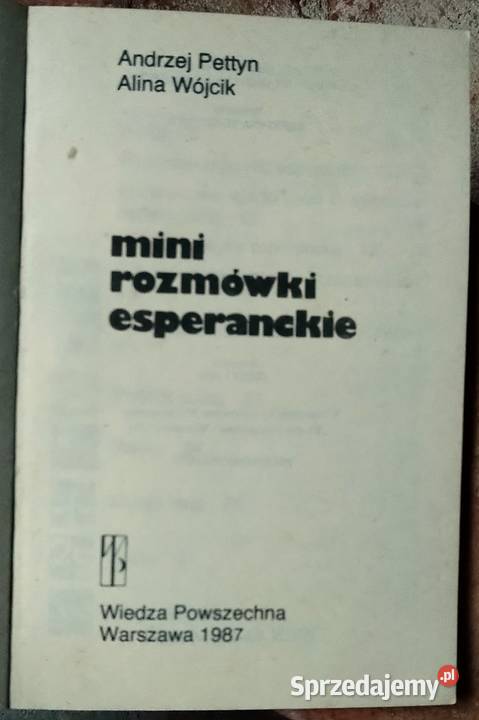 mini Rozmówki Esperanckie Andrzej Pettyn Alina Gliwice