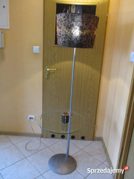 Lampa stojąca ze szklaną półką Zielona Góra