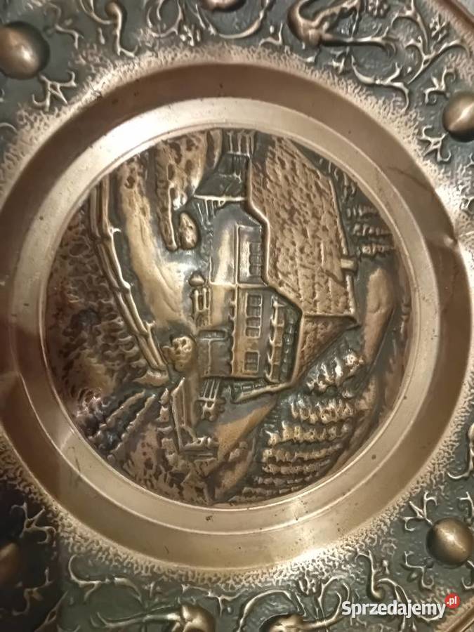 Talerz miedziany patera na ścianę Dębica