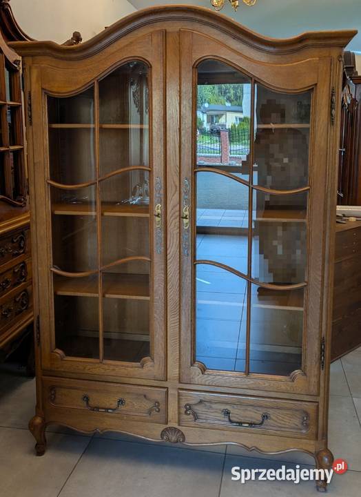 Piękna dębowa bibliotekawitryna ludwikowska śląskie Dąbrowa Górnicza