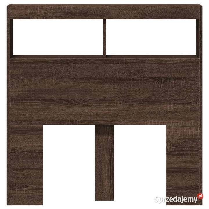 Zagłówek z półkami i LED brązowy dąb 100x17x102 Ramy i stelaże