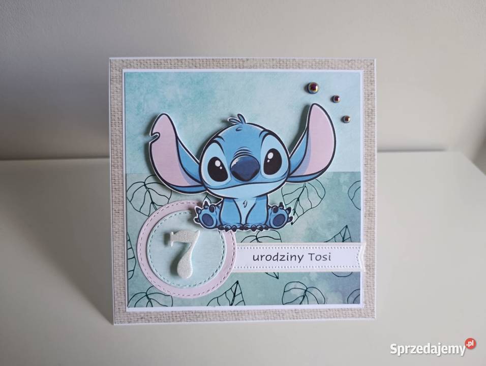 Personalzowana kartka urodzinowa Stich ręcznie Łódź