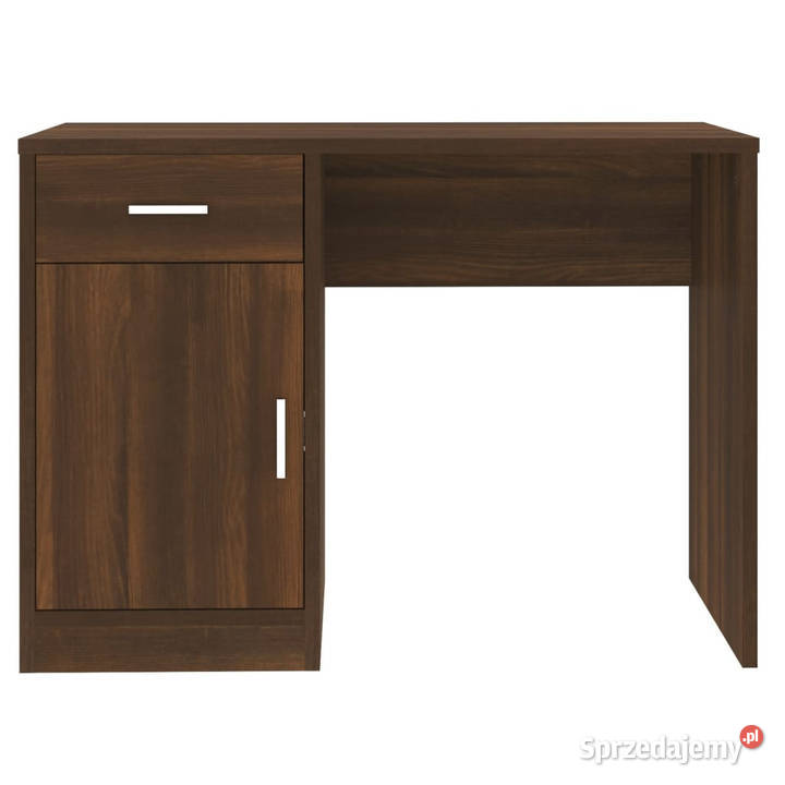 Biurko z szufladą i szafką brązowy dąb 100x40x73 sprzedam