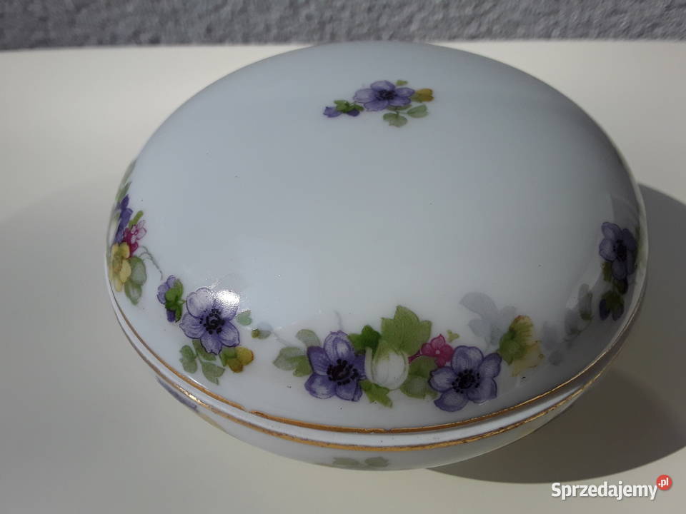 Porcelanowe puzderko sygnowane Shyres Bavaria Warszawa