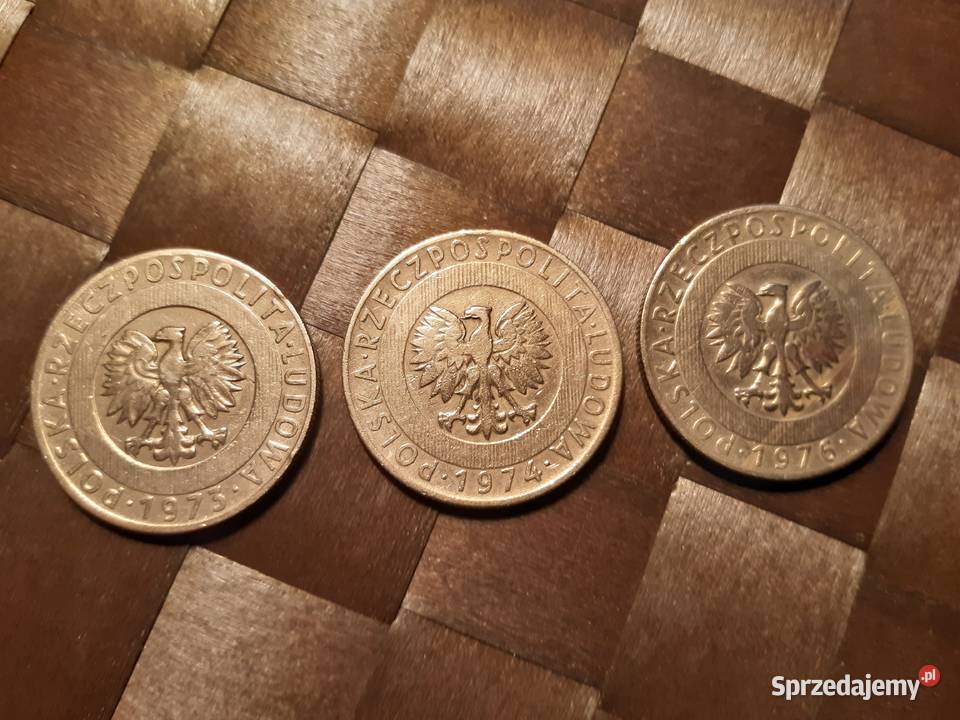 3 Monety PRLu 20 Wieżowiec i kłosy 1973 1974 mazowieckie