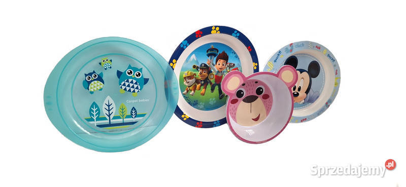 Zestaw talerzykówmiseczka Psi Patrol Myszka Miki Gdańsk sprzedam