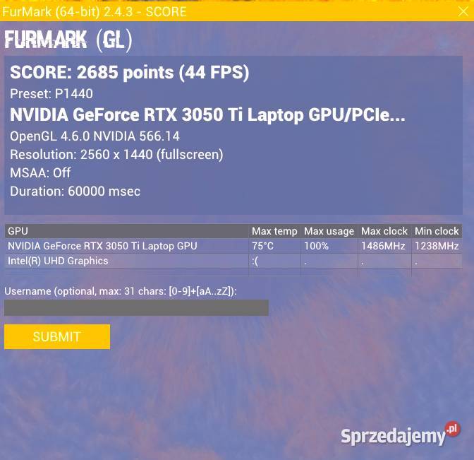 Laptop Acer Nitro 5 rtx 3050ti Intel Core i5 Gowino