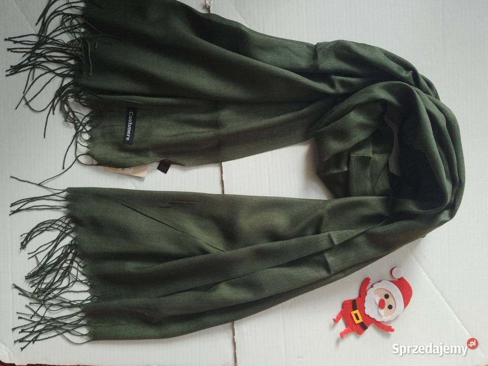 Duży szalik damski Cashmere zielony Chrzanów