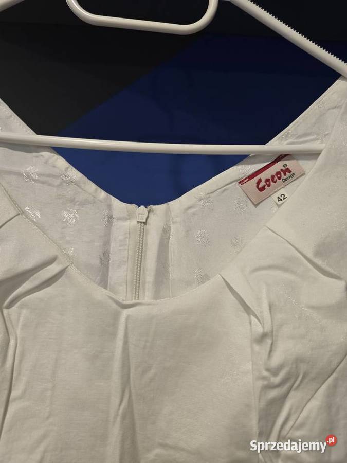 Biała sukienka z haftem na podszewce r 42 Bytom