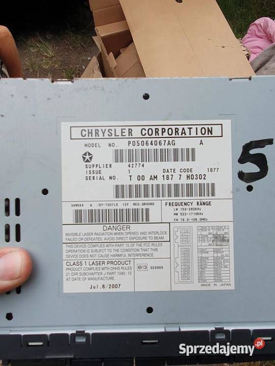 Radio ChrysleR 300 5064067AG P05064067AG sprzedam