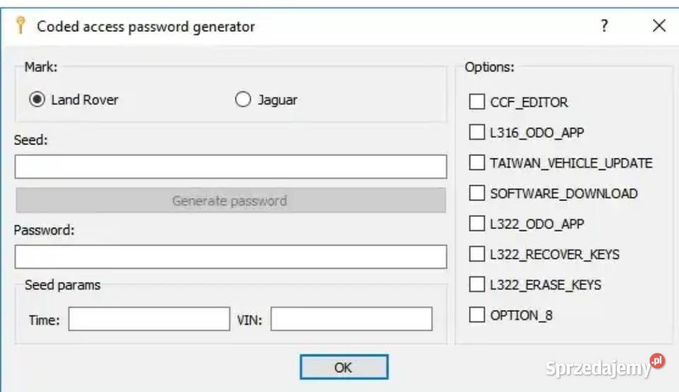 JLR SDD seed calculator Krasnystaw sprzedam