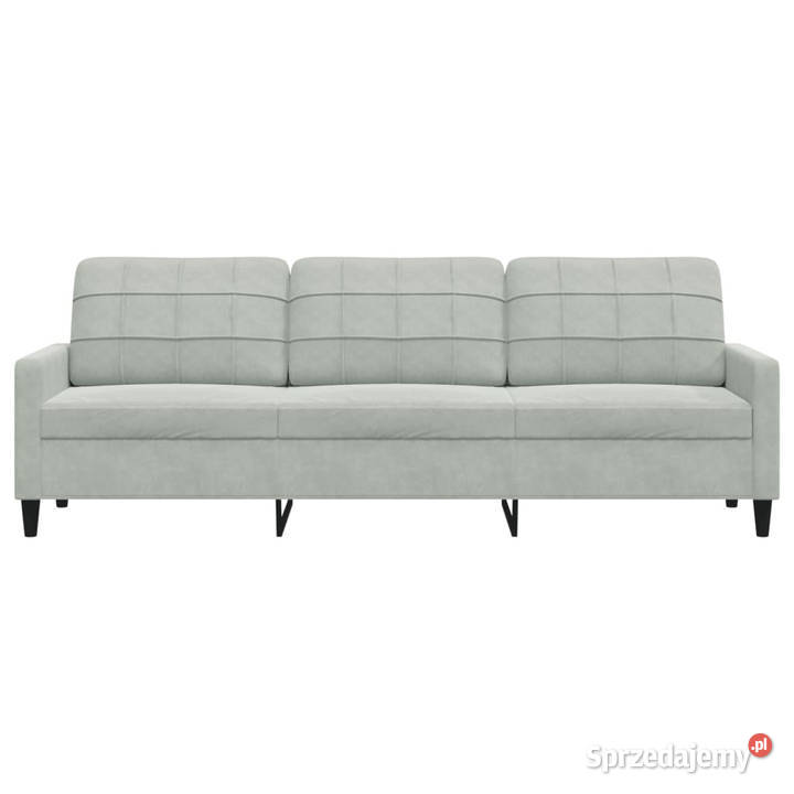 Sofa 3osobowa jasnoszary 210 obita aksamitem mazowieckie Warszawa sprzedam