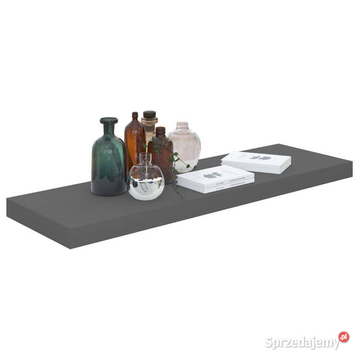 Półki ścienne 4 wysoki połysk szare 80x235x38 Półki Warszawa