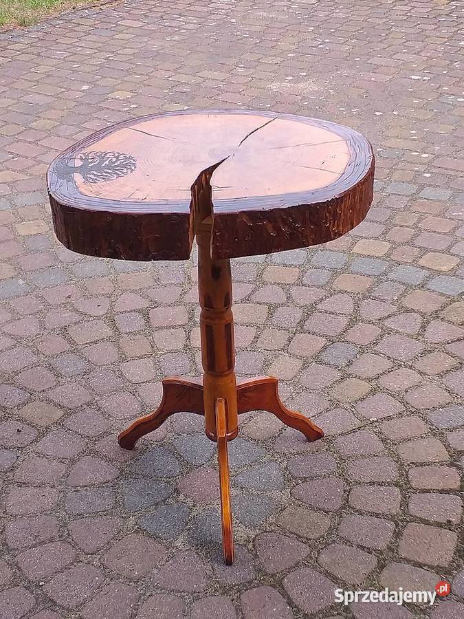Stolik kawowy z pnia plastra dębu 58 x 53 o