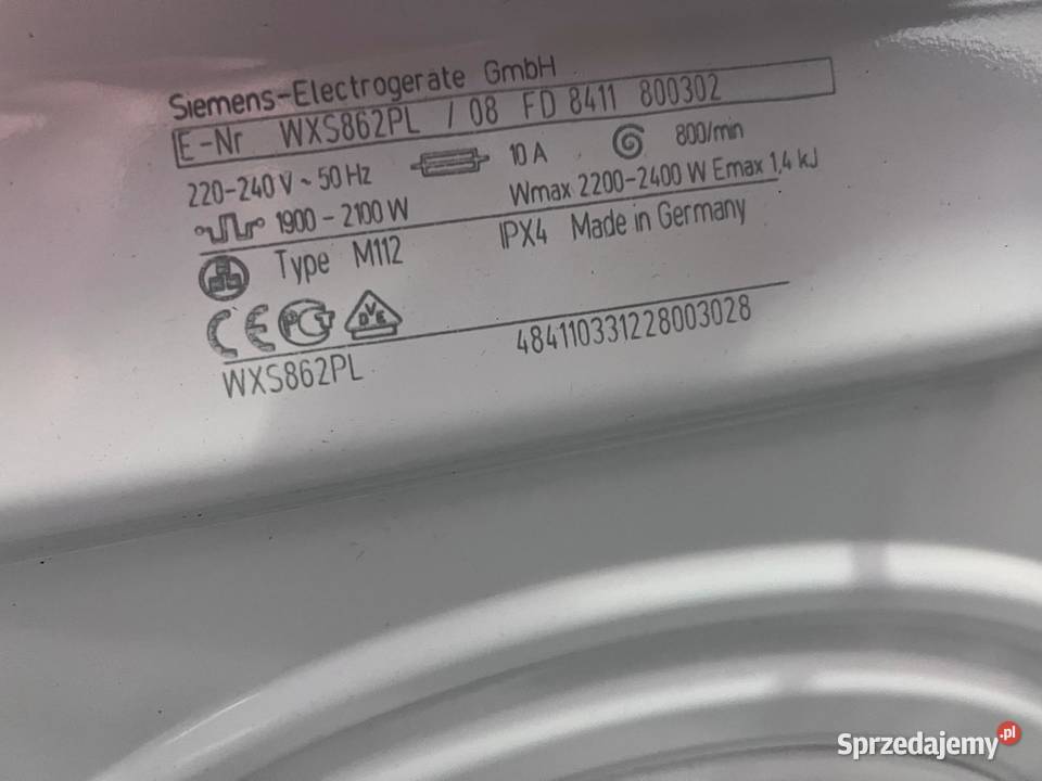 Pralka Siemens WXS862 800 obrmin Sprawna Pozostałe Warszawa