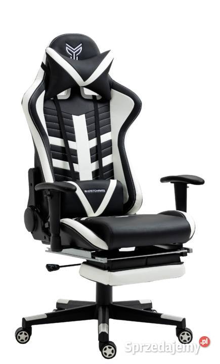 FOTEL KRZESŁO BIUROWY GAMINGOWY Z PODNÓŻKIEM Skawina