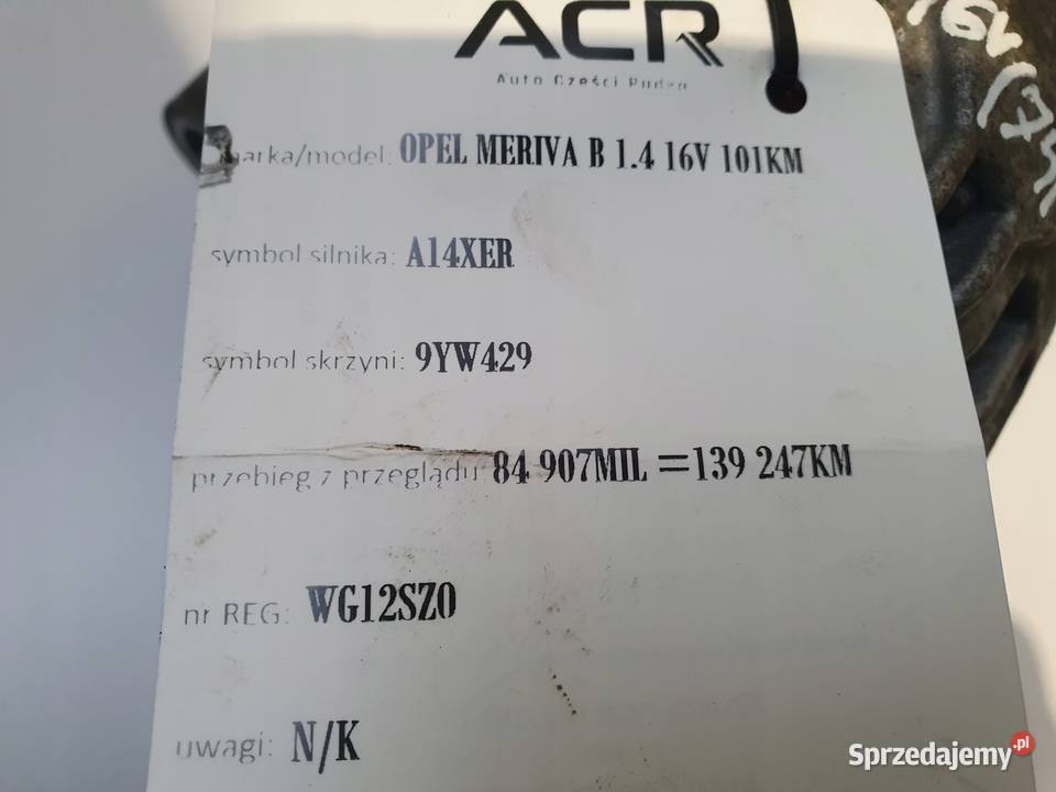 ALTERNATOR Opel Meriva B 14 16V BOSCH Chełm