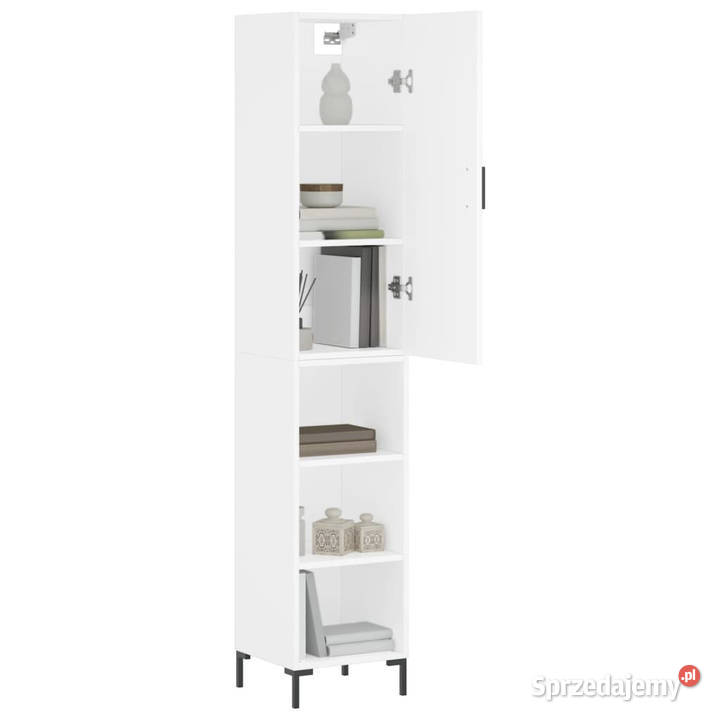 Wysoka szafka biała 345x34x180 materiał Warszawa