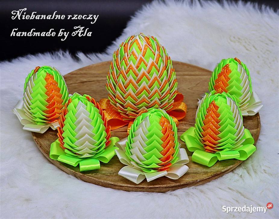 Jajka ze wstążki pisanki ozdoba Wielkanoc Kutno