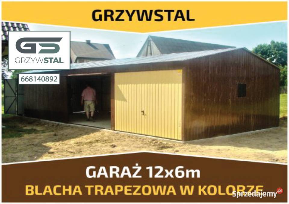 B5 Garaż Blaszany 12x6 Garaże Blaszane Wiata Zambrów