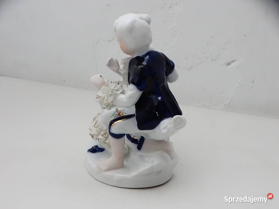 Porcelanowa figurka Para Zakochanych z Gołębiem Figurki i rzeźby lubelskie