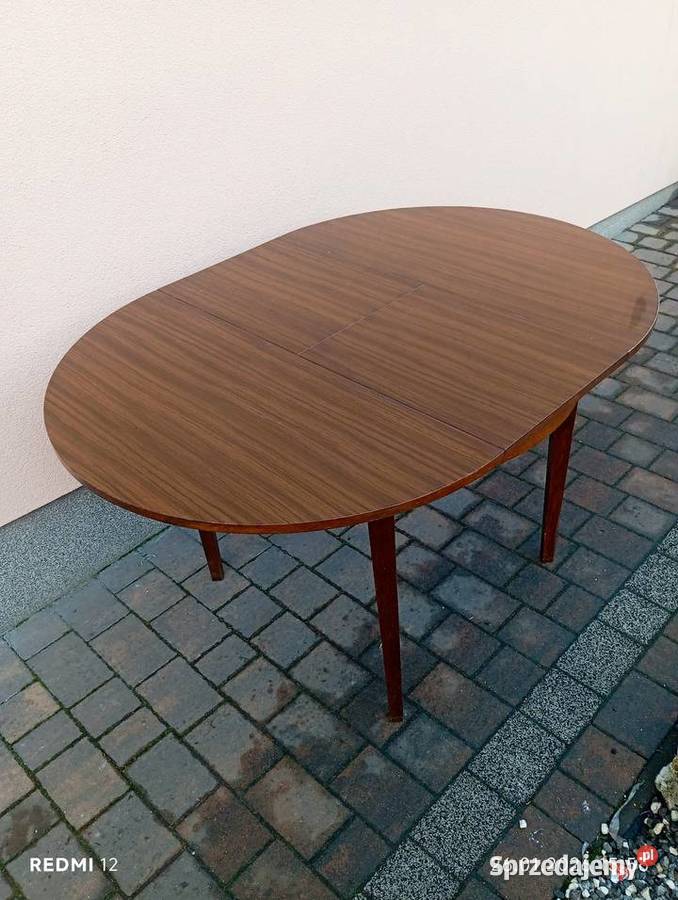 Stół okrągły rozkładany PRL Transport Stoły śląskie
