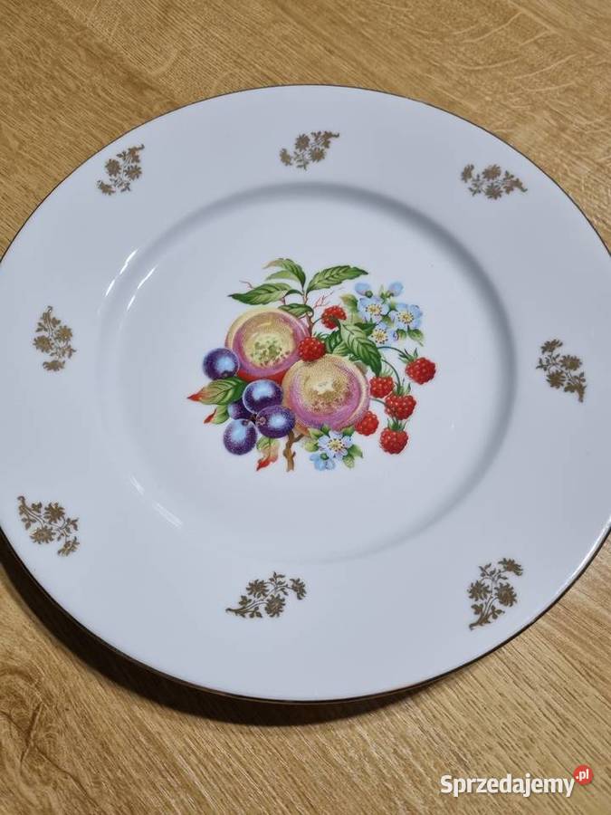 Talerz Patera Do Ciasta Owoce Porcelana Limoges Wola Podłężna