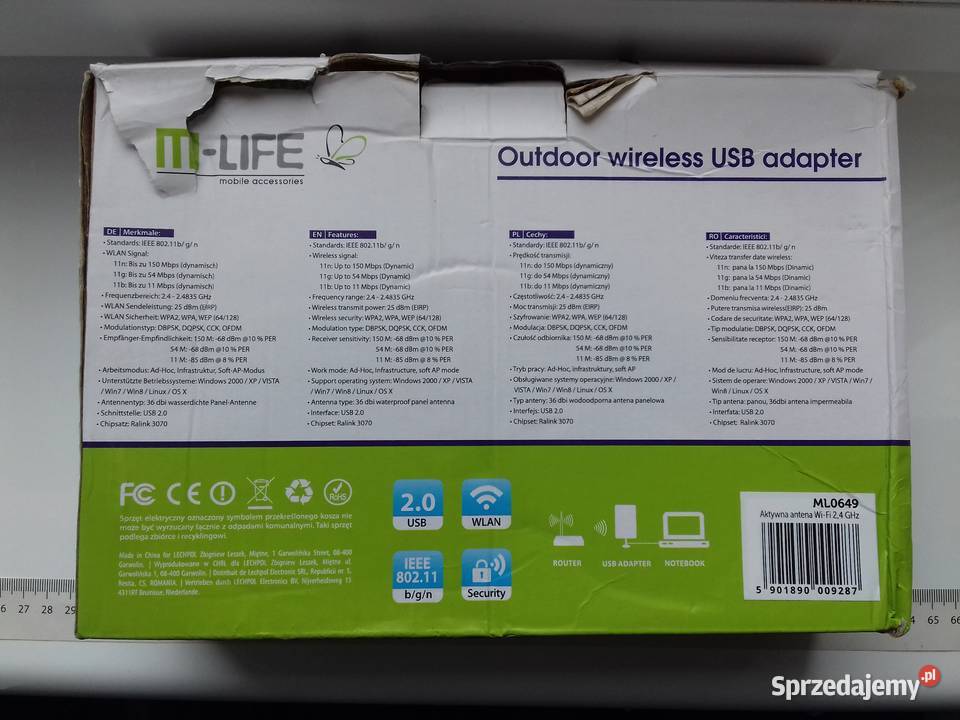 Karta sieciowa WiFi USB antena aktywna Bydgoszcz