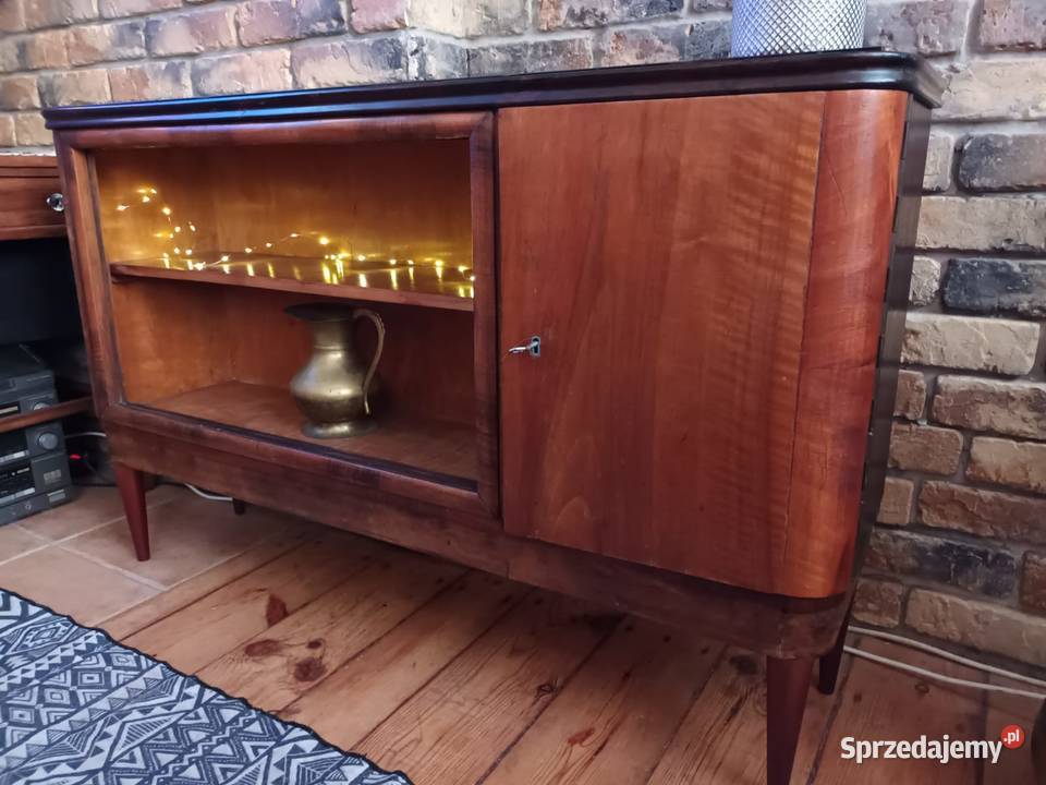 Komoda lata 50te retro czarna szyba gora Pozostałe Gdańsk