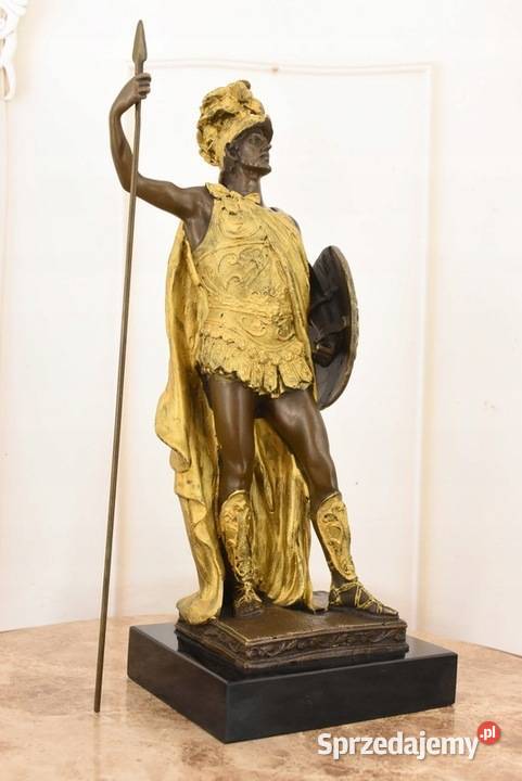 Gladiator w Złotej Zbroi Rzymski Wojownik Figura Kraków