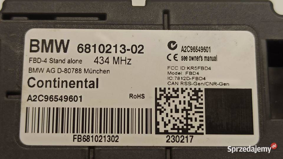 BMW 7 G11 MODUŁ STEROWNIK FAL PILOTA 6810213