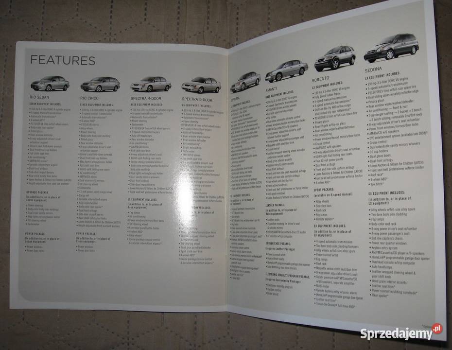 KIA 2004 Model Line prospekt katalog