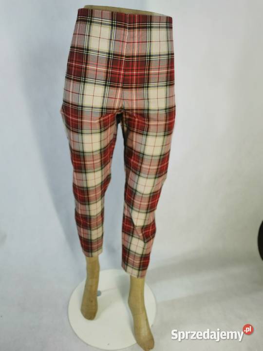 nowe spodnie w kratę 4446 lubelskie