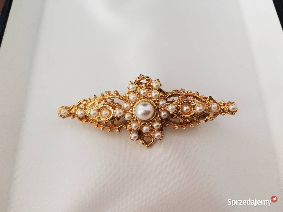 Broszka z sztucznymi perłami FLORENZA Styl Lublin