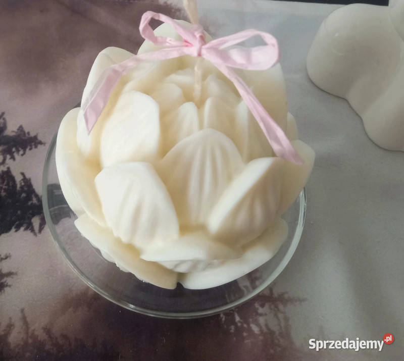 Kwiat lotosu Naturalna świeca sojowa Duża świeca Dekoracje i ozdoby sprzedam